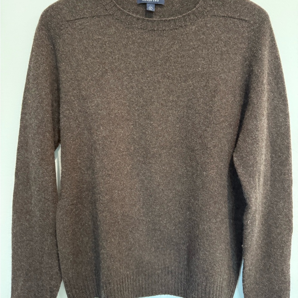 Women’s Brown Land’s End wool & cashmere Round neck Sweater Large